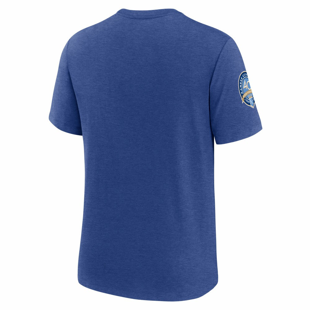 Kansas City Royals Cooperstown Collection Eras Tri-Blend T-Shirt - Heather Royal | Nike
