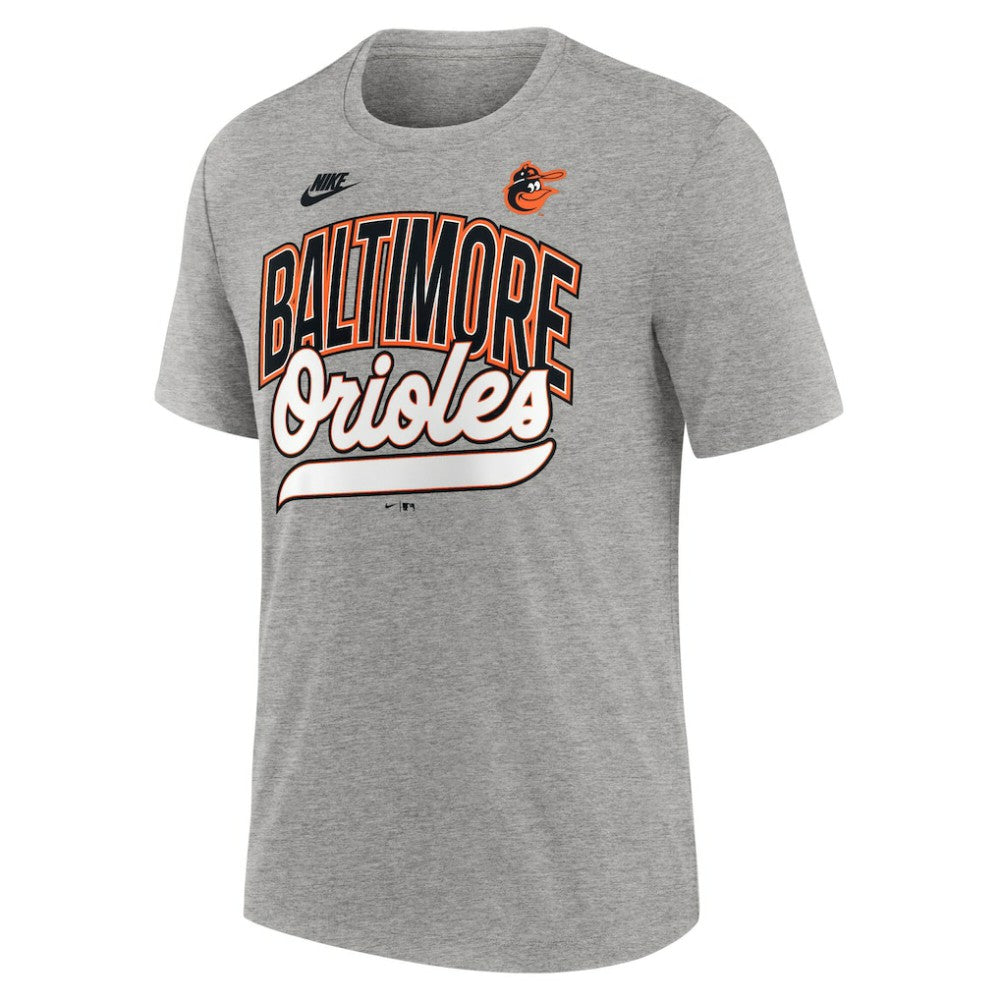 Baltimore Orioles Cooperstown Collection Retro Tri-Blend T-Shirt - Heather Gray | Nike