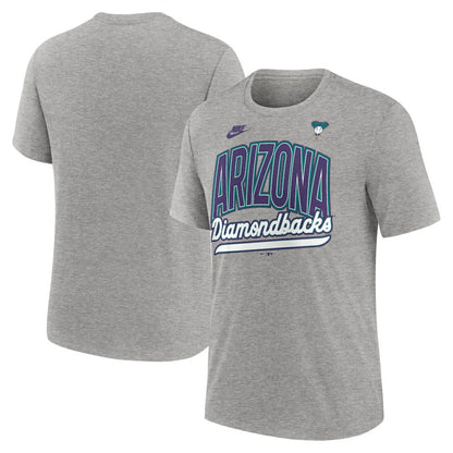Arizona Diamondbacks Cooperstown Collection Retro Tri-Blend T-Shirt - Heather Gray | Nike