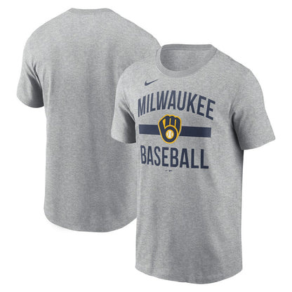 Milwaukee Brewers  Arched T-Shirt - Heather Gray | Nike