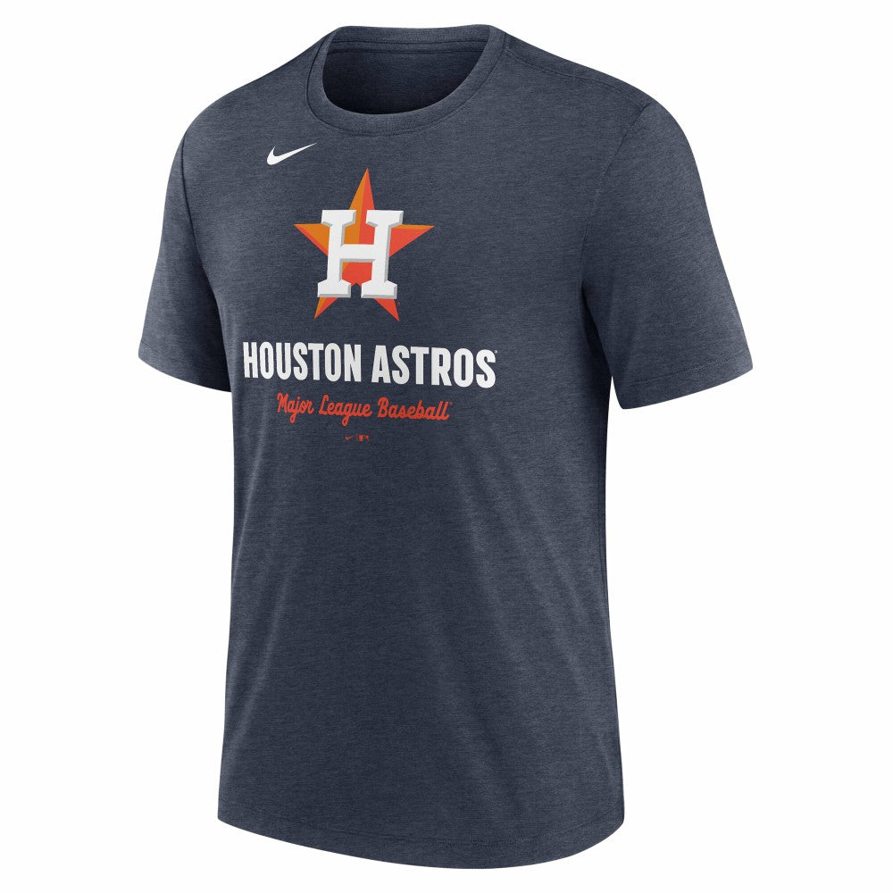 Houston Astros Logo Tri-Blend T-Shirt - Heather Navy | Nike