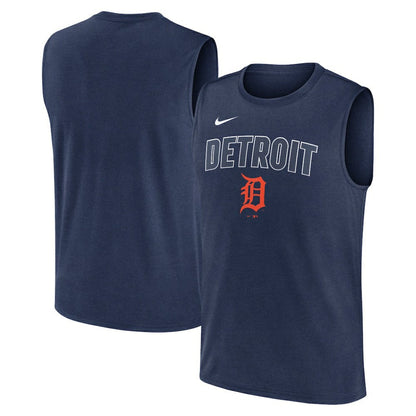 Detroit Tigers Knockout Dri-FIT Muscle Tank Top - Navy | Nike