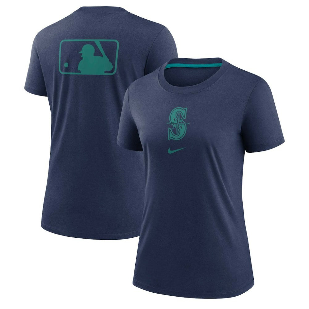 Seattle Mariners Women's Authentic Collection Early Work Tri-Blend T-Shirt - Navy | Nike