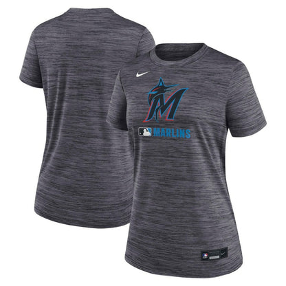 Miami Marlins Women's Authentic Collection Velocity Dri-FIT T-Shirt - Black | Nike