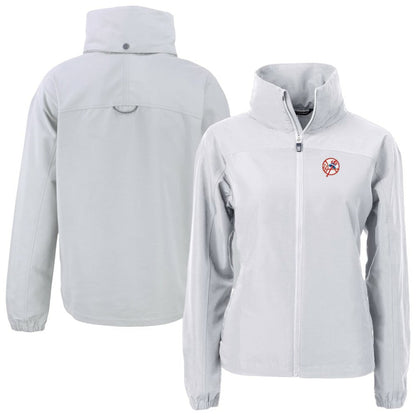New York Yankees Cutter & Buck Women's Cooperstown Collection Charter Eco Recycled Full-Zip Jacket - Gray