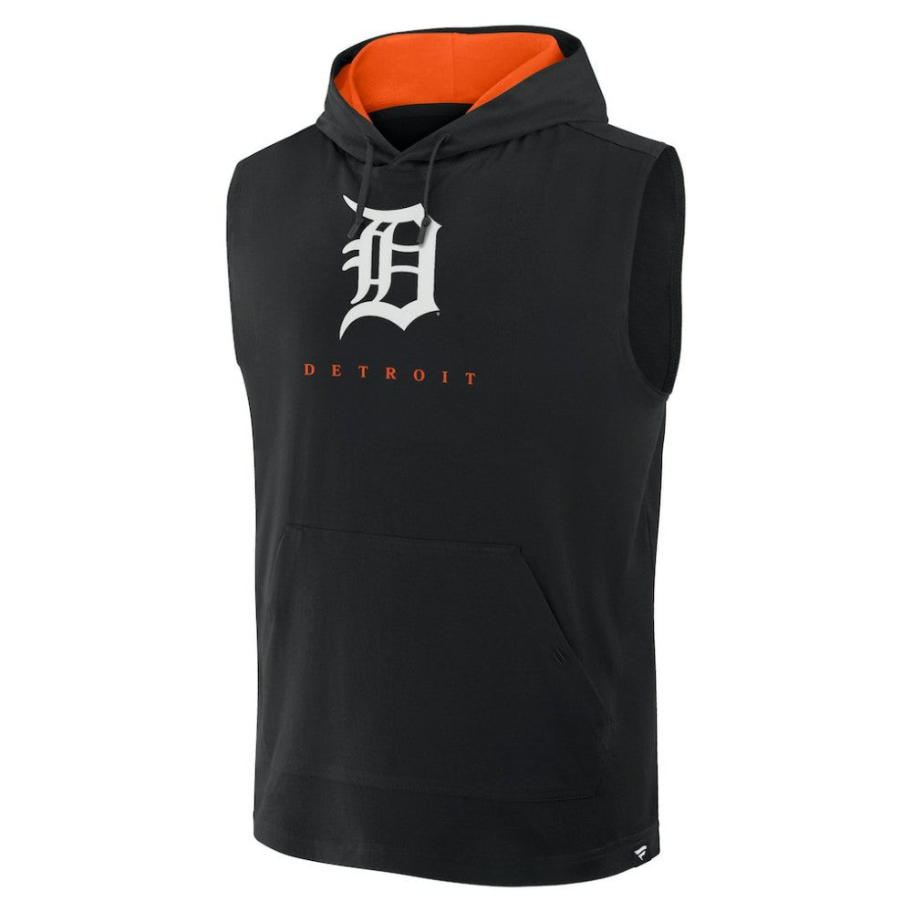 Detroit Tigers Fire Speed Sleeveless Pullover Hoodie - Black