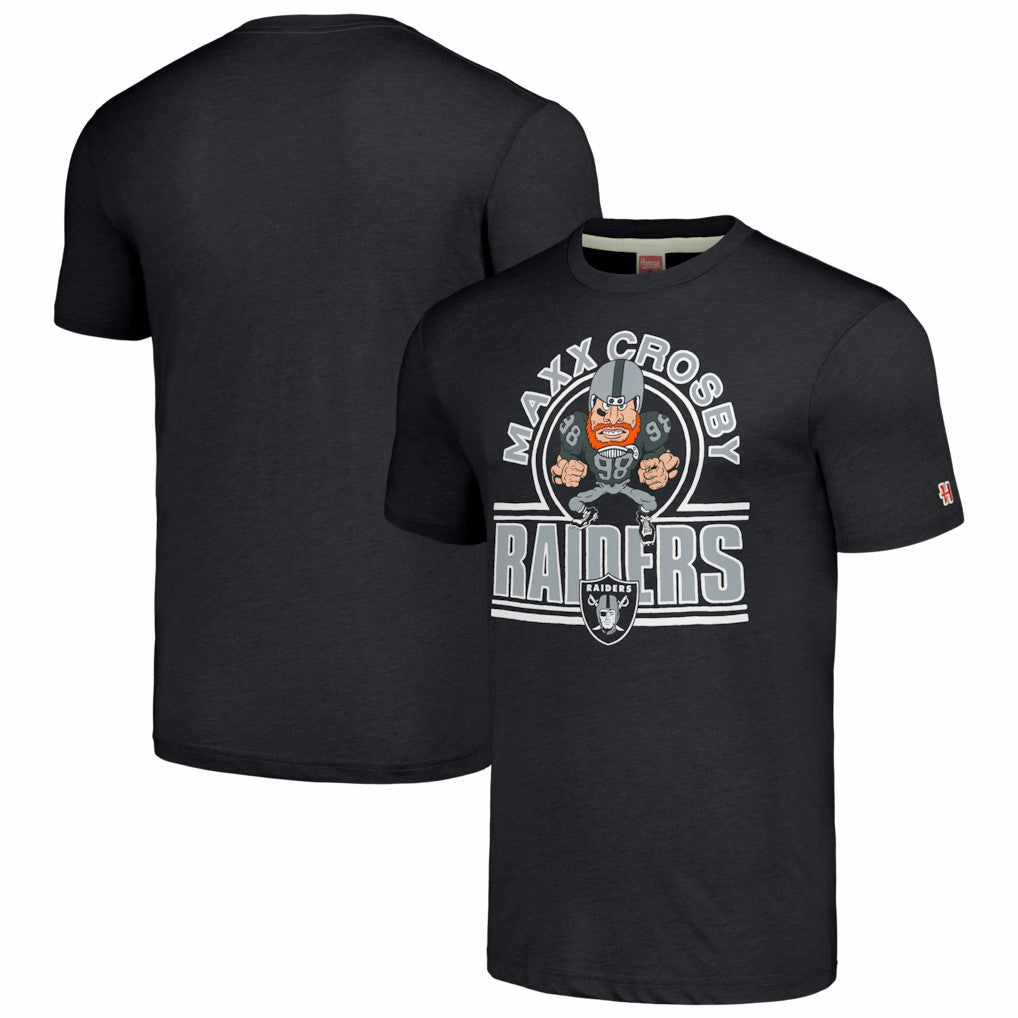Maxx Crosby Las Vegas Raiders Homage Unisex Caricature Player Tri-Blend T-Shirt - Charcoal online