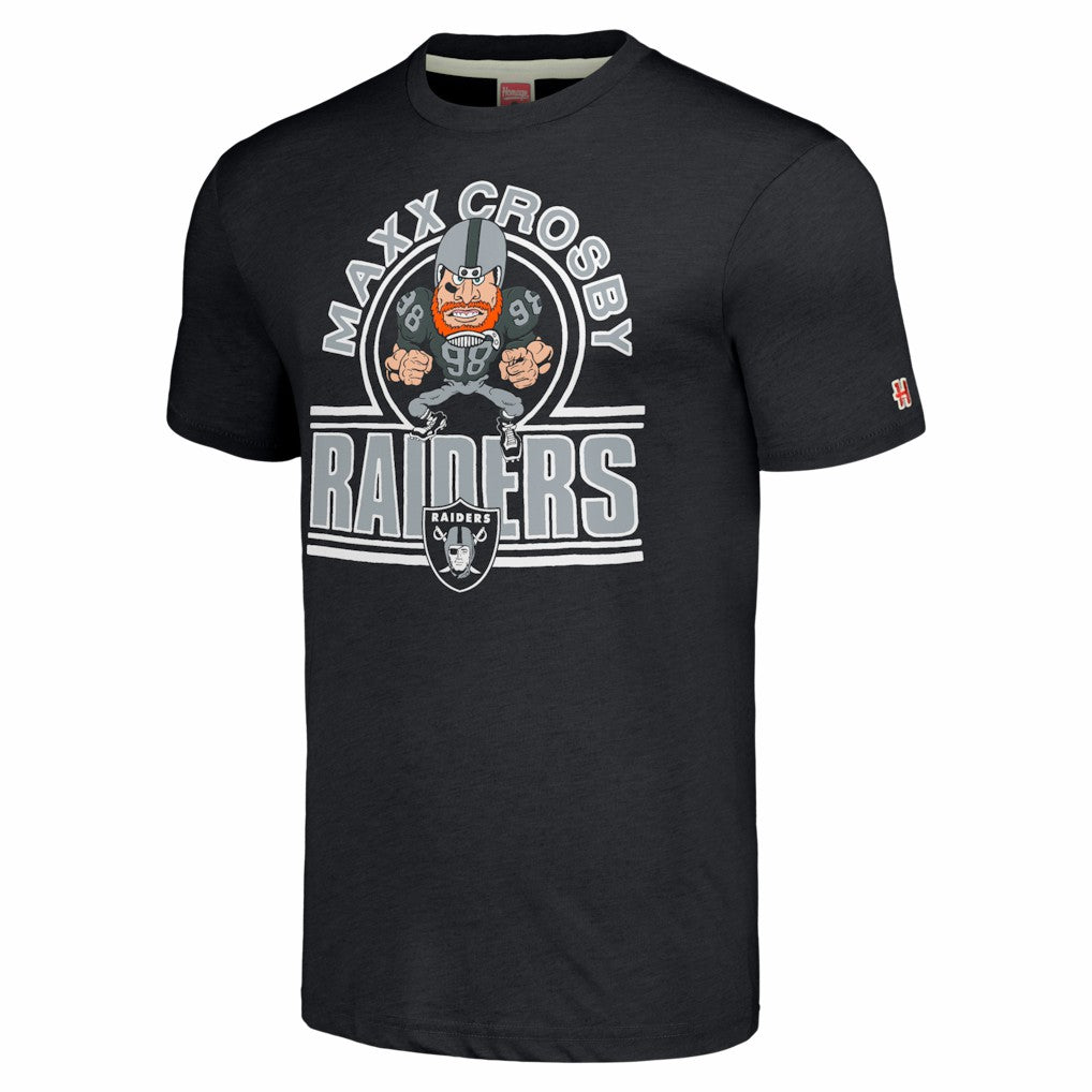 Maxx Crosby Las Vegas Raiders Homage Unisex Caricature Player Tri-Blend T-Shirt - Charcoal online