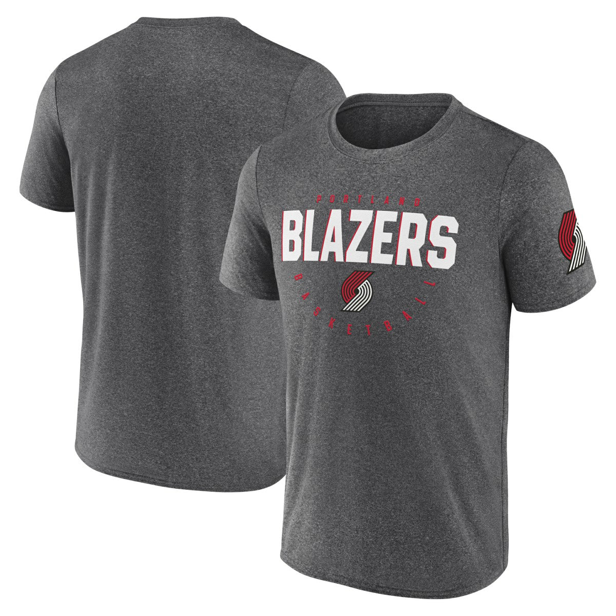 Portland Trail Blazers Logo Athletic Block Practice Performance T-Shirt - Heather Charcoal shop