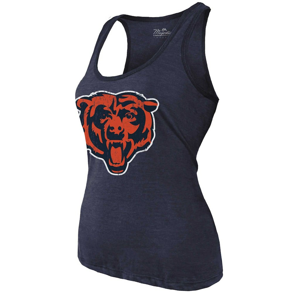 Caleb Williams Chicago Bears Majestic Threads Women's Name & Number Tri-Blend Scoop Neck Tank Top - Navy cheap