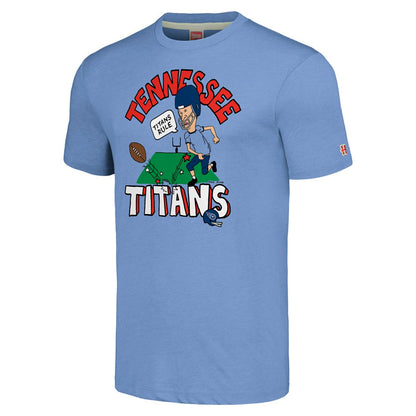 Tennessee Titans NFL x Homage x Beavis and Butt-Head Unisex Tri-Blend T-Shirt – Light Blue sale