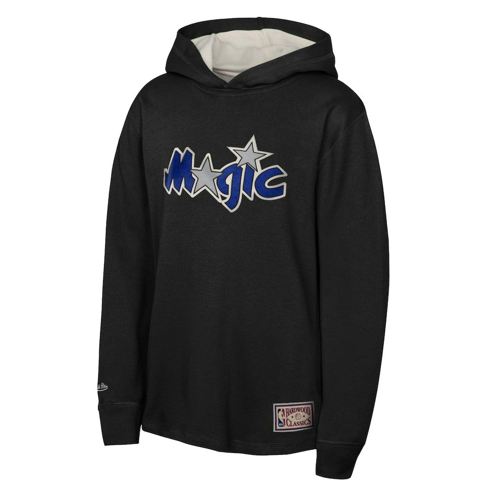 Orlando Magic Youth Hardwood Classics Lightweight Thermal Long Sleeve Hoodie T-Shirt - Black | Mitchell & Ness online