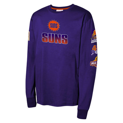Phoenix Suns Youth Hardwood Classics All Over Long Sleeve T-Shirt - Purple | Mitchell & Ness sale