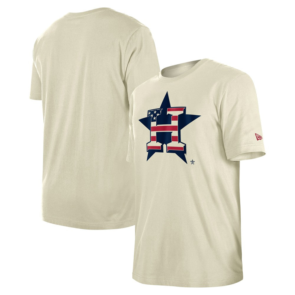 Houston Astros Americana Flag Fill T-Shirt - Cream | New Era