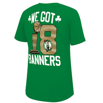 Boston Celtics Stadium Essentials 2024 NBA Finals Champions 18 Banners T-Shirt - Kelly Green discount