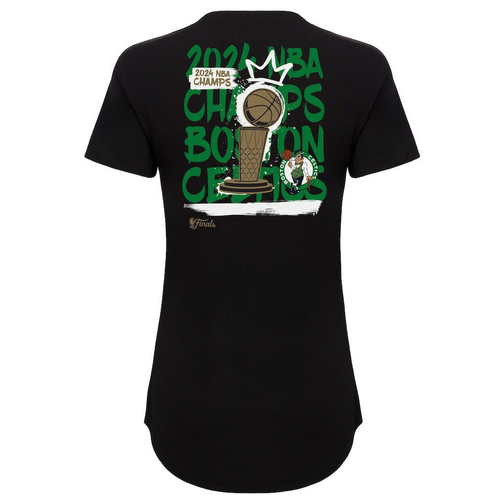 Boston Celtics Sportiqe Women's 2024 NBA Finals Champions King of the Court Phoebe Tri-Blend T-Shirt - Black cheap
