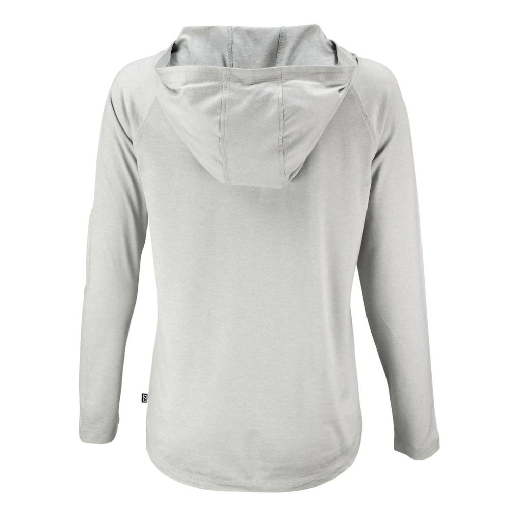 San Diego Padres Cutter & Buck Women's Coastline Epic Comfort Eco Recycled Raglan Long Sleeve Hoodie T-Shirt - Gray