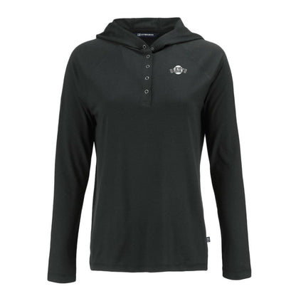 San Francisco Giants Cutter & Buck Women's Coastline Epic Comfort Eco Recycled Raglan Long Sleeve Hoodie T-Shirt - Black