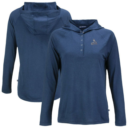 St. Louis Cardinals Cutter & Buck Women's Coastline Epic Comfort Eco Recycled Raglan Long Sleeve Hoodie T-Shirt - Navy