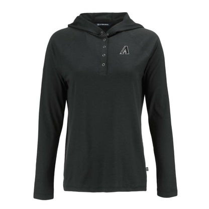 Arizona Diamondbacks Cutter & Buck Women's Coastline Epic Comfort Eco Recycled Raglan Long Sleeve Hoodie T-Shirt - Black