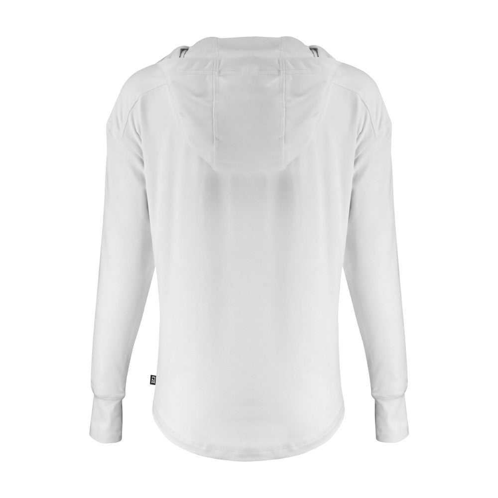 New York Mets Cutter & Buck Women's Daybreak Eco Recycled Half-Zip Hoodie - White