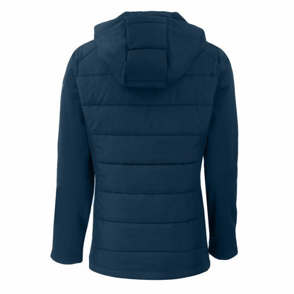 New York Mets Cutter & Buck Women's Evoke Hybrid Eco Softshell Recycled Full-Zip Hooded Jacket - Navy