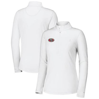 San Francisco 49ers Women's Sport Playa Vista IslandZone Quarter-Zip Jacket - White discount