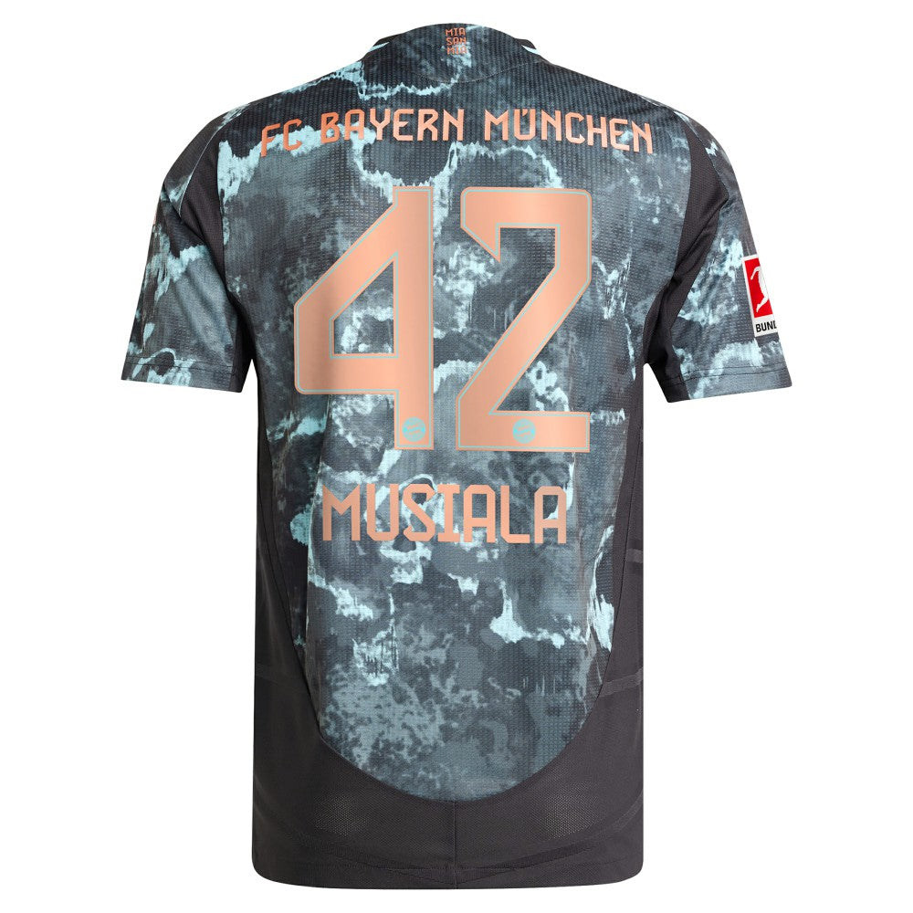 Jamal Musiala Bayern Munich 2024/25 Away Player Jersey - Black | Adidas on sale