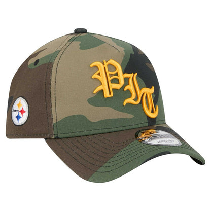 Pittsburgh Steelers New Era Mystic Camo A-Frame 9FORTY Adjustable Hat - Camo for sale