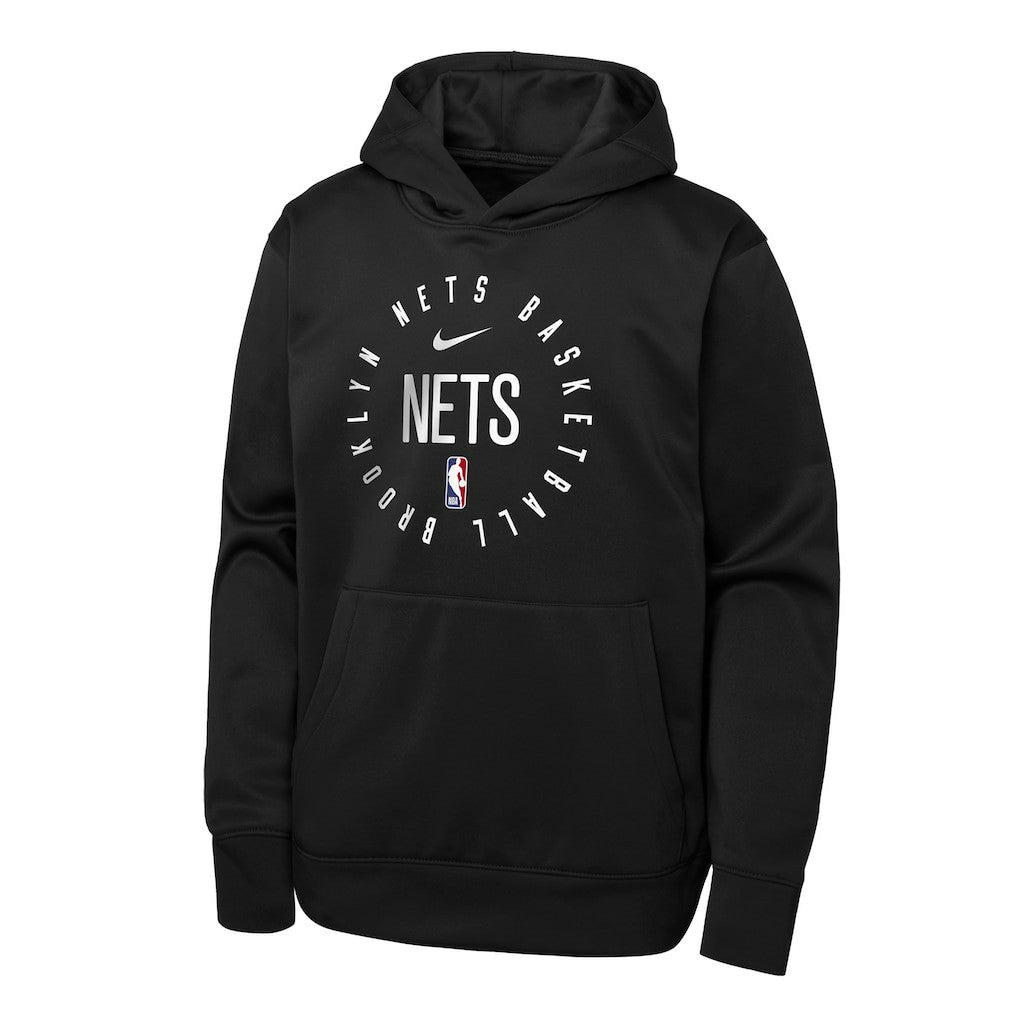 Brooklyn Nets Youth Performance Practice Spotlight Pullover Hoodie - Black | Nike cheap