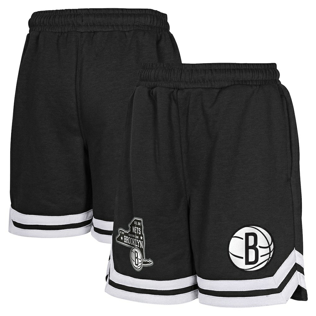 Brooklyn Nets Youth Teardrop Fleece Shorts - Black cheap