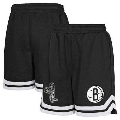 Brooklyn Nets Youth Teardrop Fleece Shorts - Black cheap