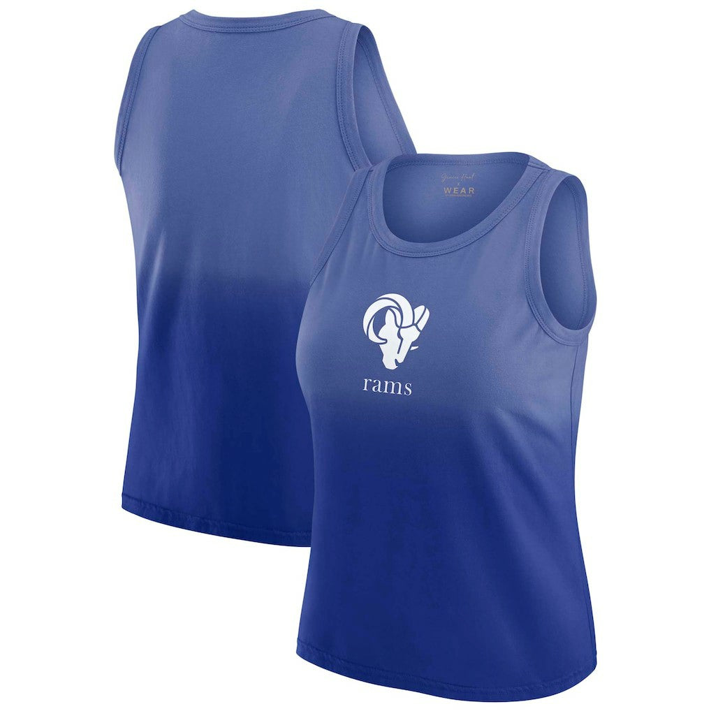 Los Angeles Rams WEAR by Erin Andrews x Gracie Hunt Women's Ombre Tank Top - Royal on sale
