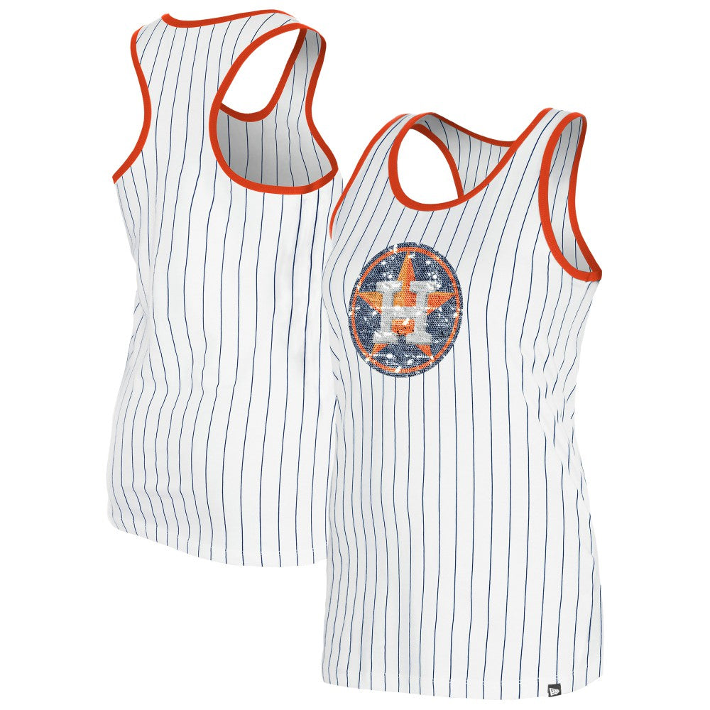 Houston Astros Women's Gameday Pinstripe Tank Top - White | New Era