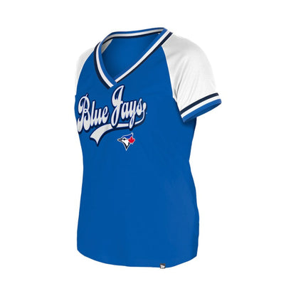 Toronto Blue Jays Women's Gameday Raglan V-Neck T-Shirt - Royal | New Era