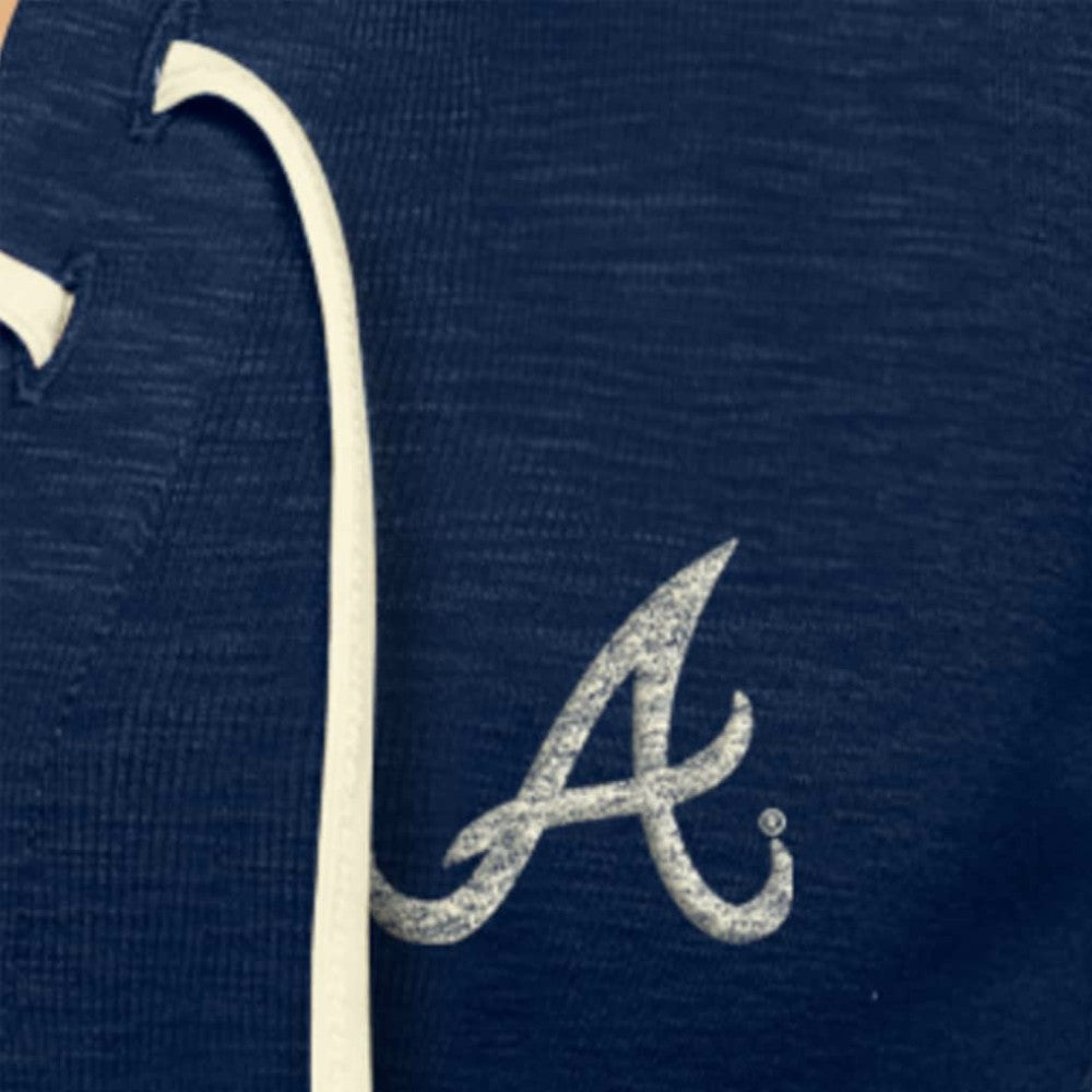 Atlanta Braves Women's Throwback Lace Up T-Shirt - Navy | New Era