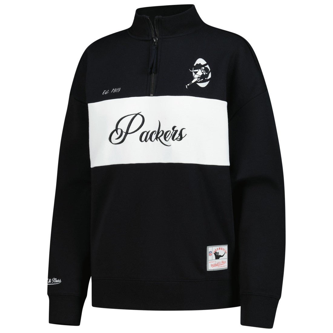 Green Bay Packers Women's Quarter-Zip Jacket - Black discount