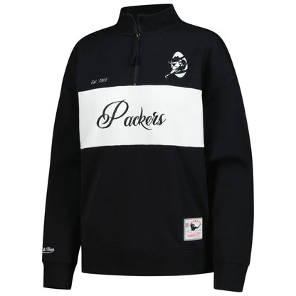 Green Bay Packers Women's Quarter-Zip Jacket - Black discount