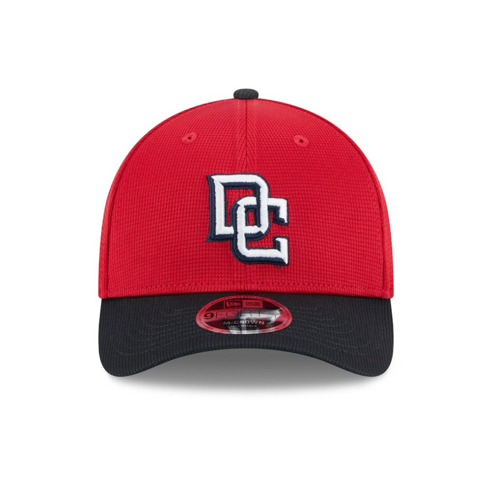 Washington Nationals 2025 Batting Practice 9FORTY M-Crown Adjustable Hat - Red/Black | New Era