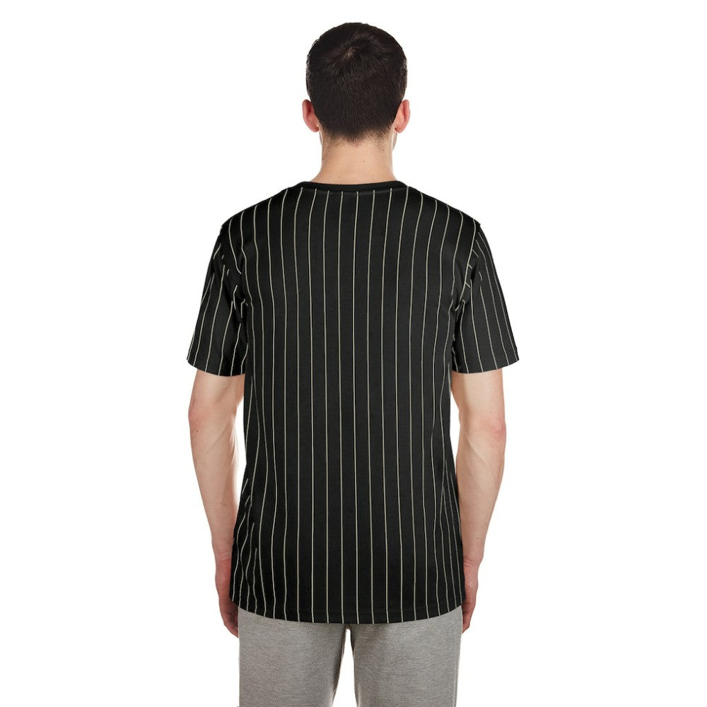 San Francisco Giants Throwback Pinstripe T-Shirt - Black | New Era