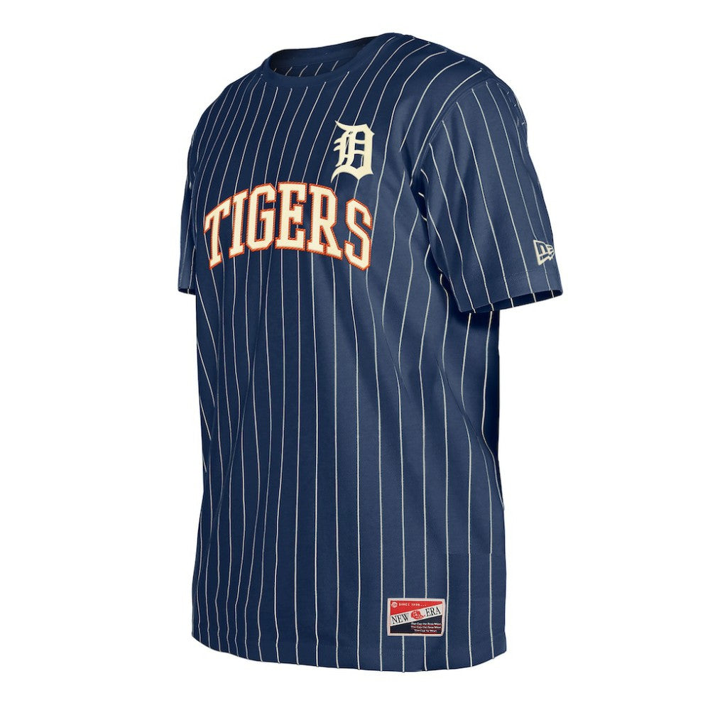 Detroit Tigers Throwback Pinstripe T-Shirt - Navy | New Era