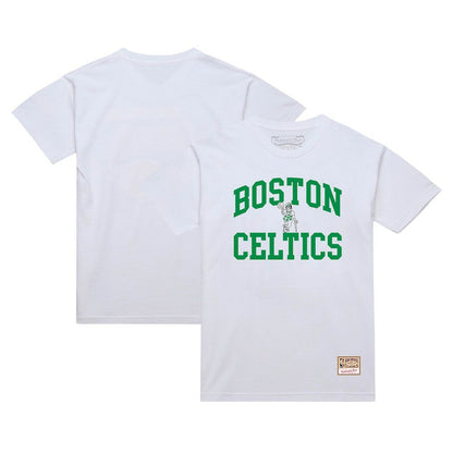 Boston Celtics Hardwood Classics Vintage Warm Up T-Shirt - White | Mitchell & Ness for sale