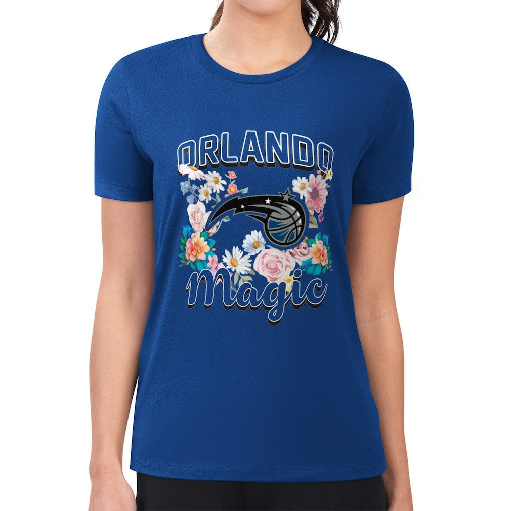 Orlando Magic G-III 4Her by Carl Banks Women's Super-Slim Fit Lightweight Flowers Team Logo Graphic T-Shirt - Blue online