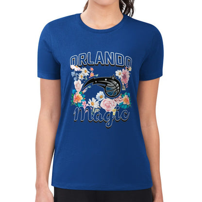 Orlando Magic G-III 4Her by Carl Banks Women's Super-Slim Fit Lightweight Flowers Team Logo Graphic T-Shirt - Blue online