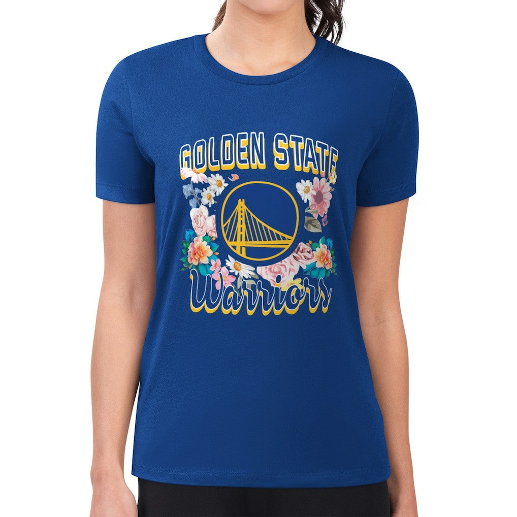 Golden State Warriors G-III 4Her by Carl Banks Women's Super-Slim Fit Lightweight Flowers Team Logo Graphic T-Shirt sale - Royal shop