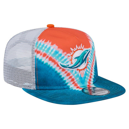 Miami Dolphins New Era Throwback Dye Golfer Snapback Hat - Orange/Aqua outlet