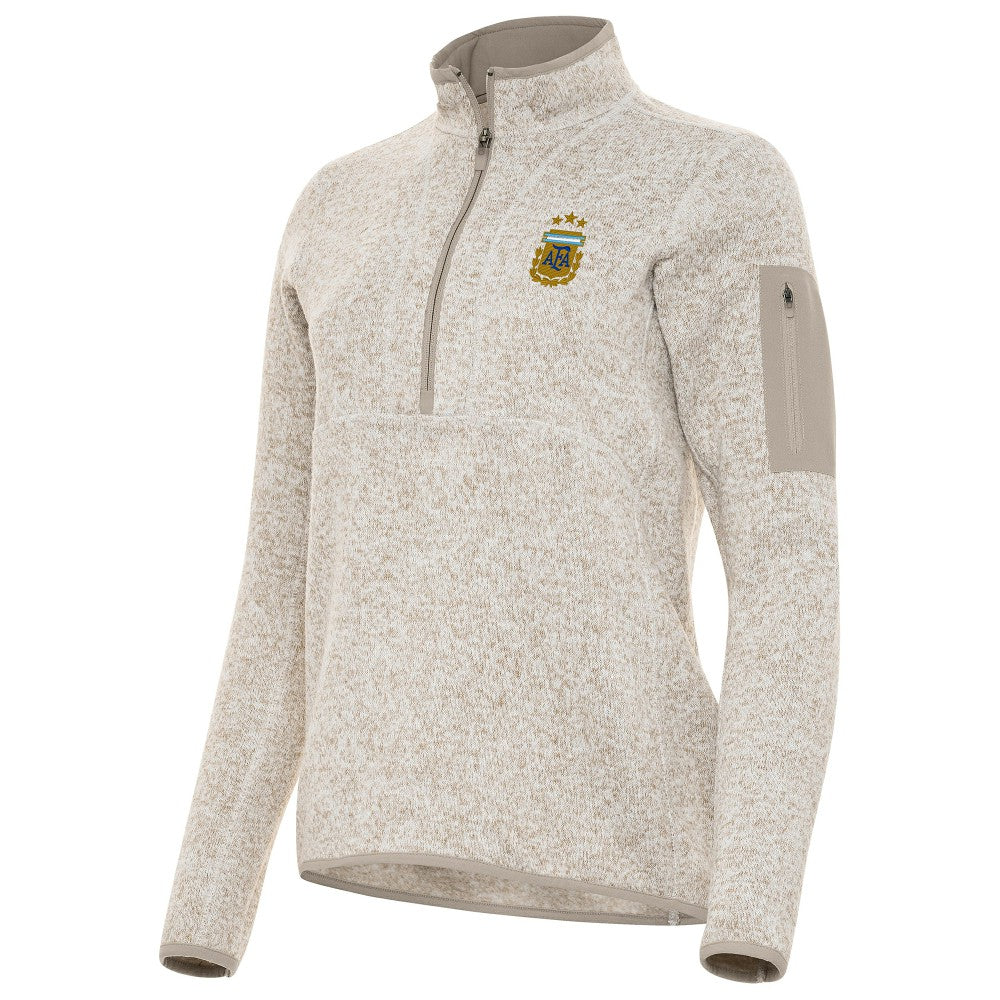 Argentina National Team Antigua Women's Fortune Half-Zip Pullover Jacket - Cream discount