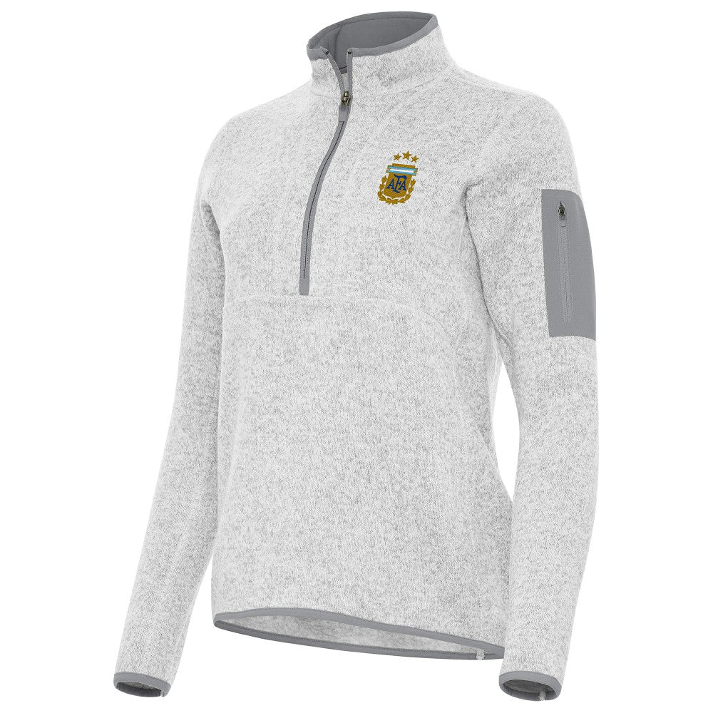 Argentina National Team Antigua Women's Fortune Half-Zip Pullover Jacket - Heather Gray cheap