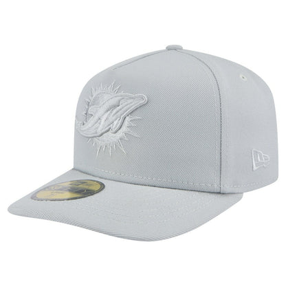 Miami Dolphins New Era Color Pack A-Frame 59FIFTY Fitted Hat - Gray for sale