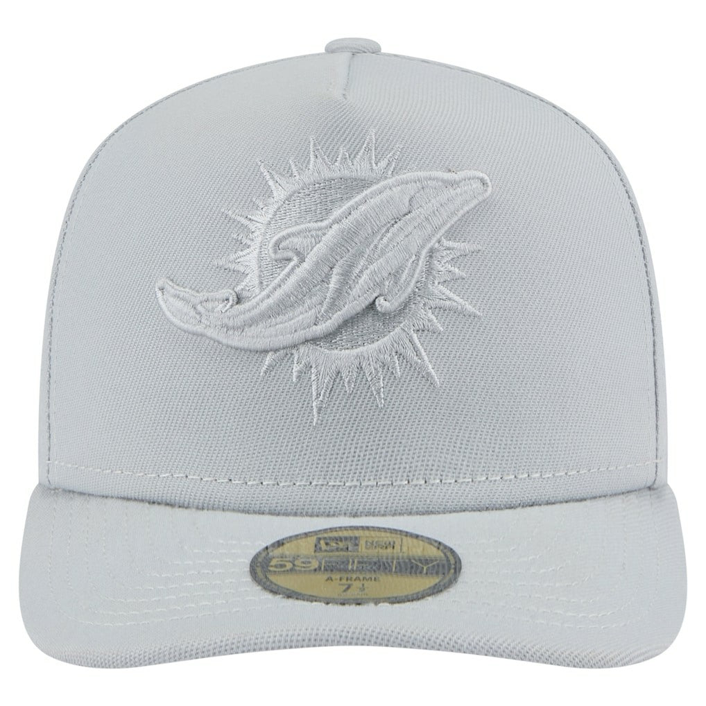 Miami Dolphins New Era Color Pack A-Frame 59FIFTY Fitted Hat - Gray for sale